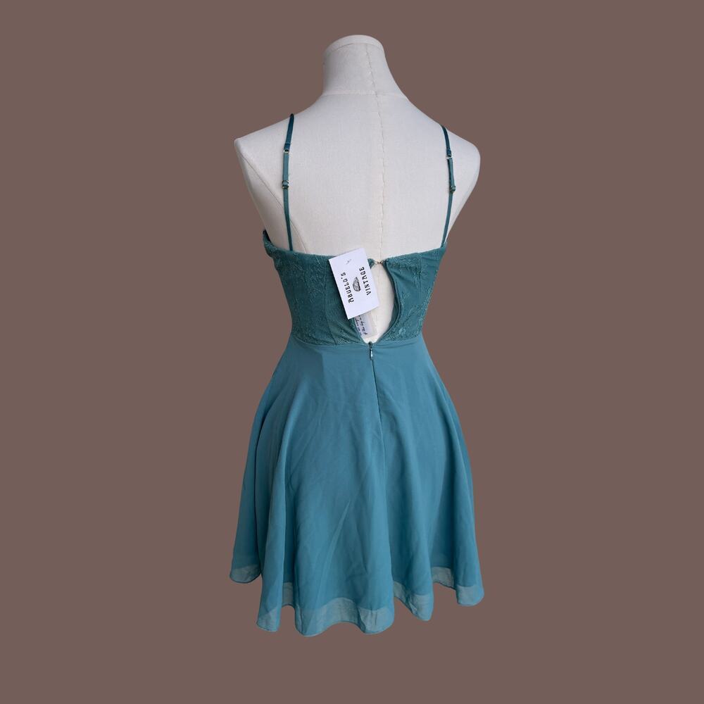 Oh Polly Mini Dress | Teal Lace Corset | Size 2 | Y2K - Picture 4 of 6